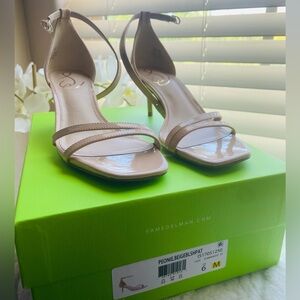 Sam Edelman Peonie, Beigeblshpat Ankle Strap Sandal Heel & Dust bag